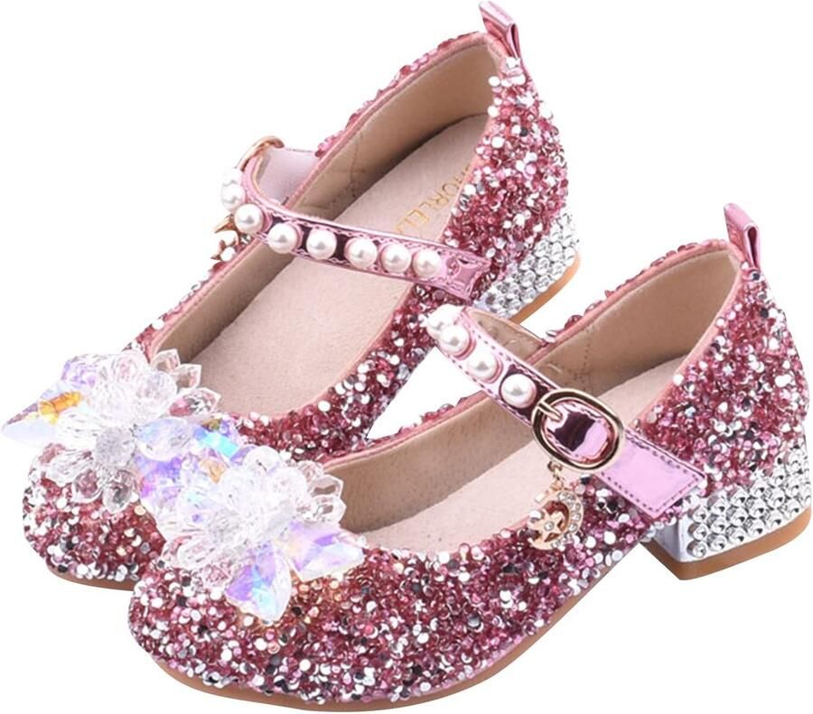 Store_8 Meisjesschoenen Bruiloft Elegante Mary Jane Zilver Roze Blauw Feestschoenen Geschikt voor Kinderen