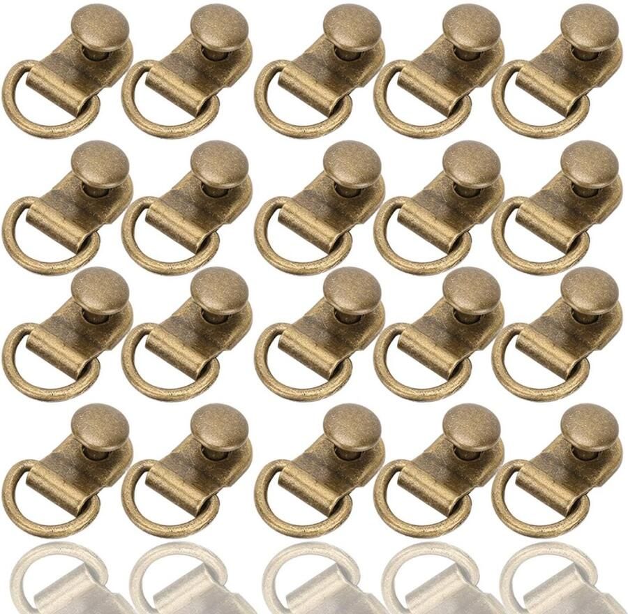Dailygoody Schoenveterhaken D-ring Laarskanthaken Voor reparatie 9x14 mm Messing Veiligheidsgesp Geschikt voor wandelschoenen 100 sets