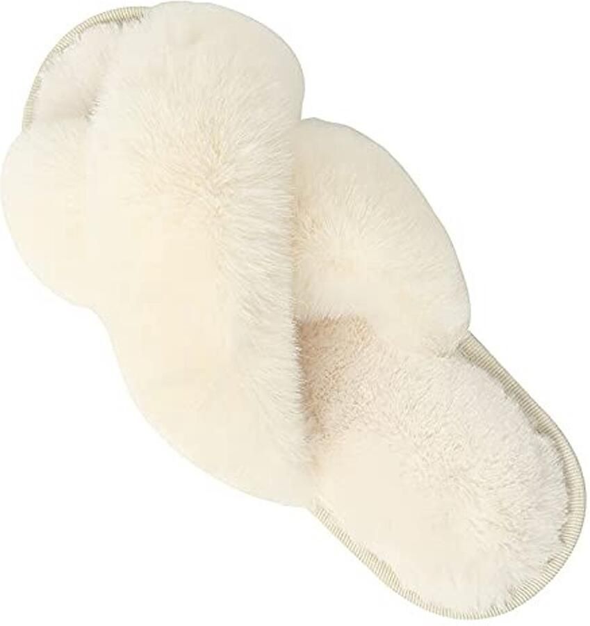 Cosensi Dailygoods Dailygoody Warme pantoffels Zachte pantoffels Comfortabel voor binnen en buiten Antislipzool Pluizige open teen Ideaal voor koud weer