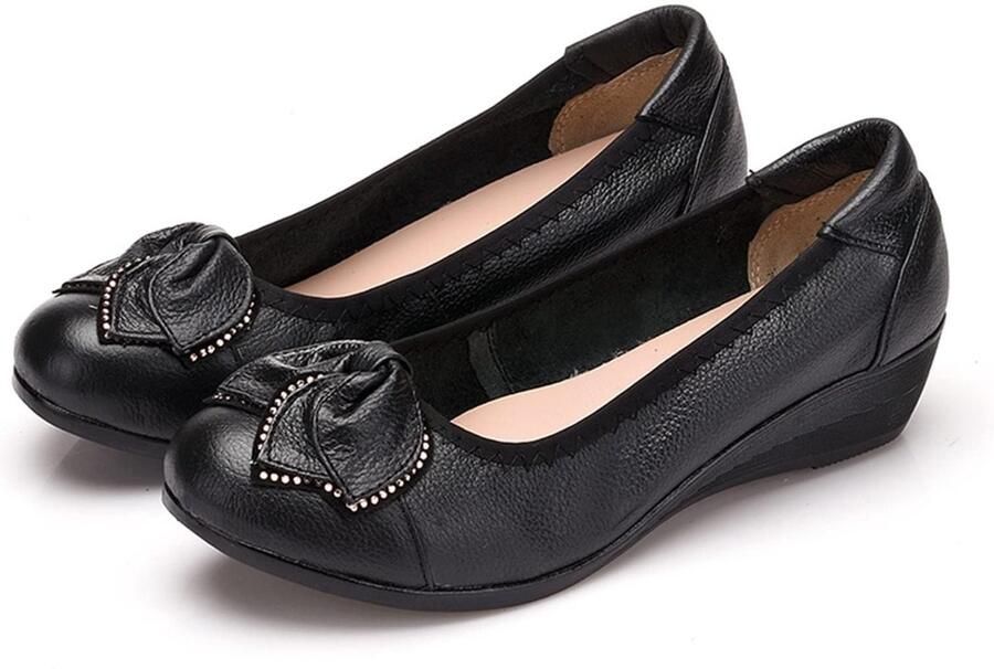 Store_8 Zachte Lederen Loafers Casual Dames Schoenen Zwart Comfortabele Platte Schoenen Casual & Dressy