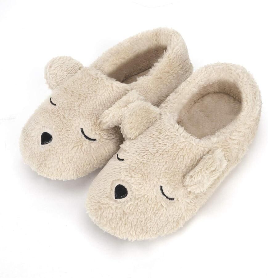 IMstore Soft Plush Slippers Schattige Pantoffels Beige Voor Koppels Perfect voor Winter en Lente Comfortabele Slippers