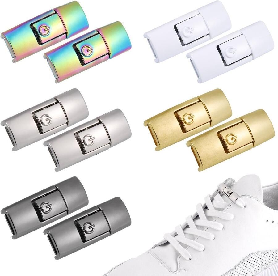 IMstore Lazy Free Lace Up Fastener Snelle sluiting Kinderen en volwassenen 5 kleuren Geschikt voor sport- en wandelschoenen
