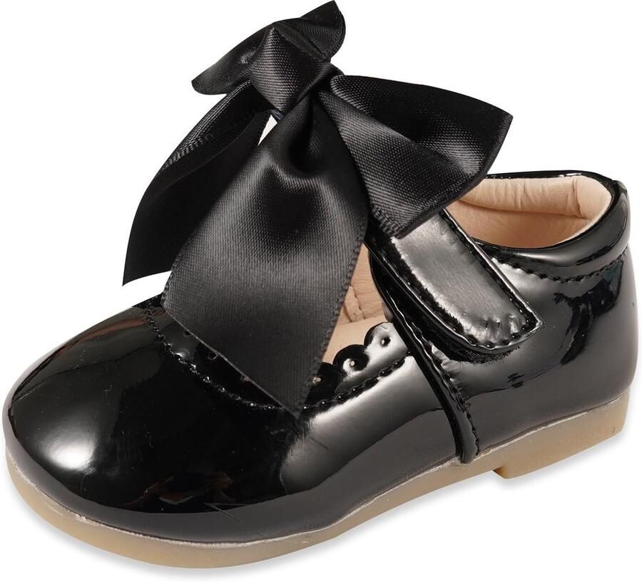 VT Goods Peuter Meisje Jurk Schoenen Mary Jane Flats Elegante Strik Wit Rood Zwart Roze Navy Blauw Geschikt voor Feesten en School Perfe