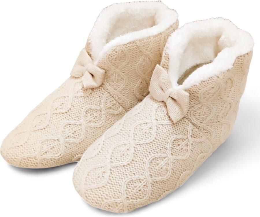 Store_9 Pantoffels dames Antislip Zacht en comfortabel Gebreid patroon Veganistisch Ideaal voor thuis Warm en gezellig