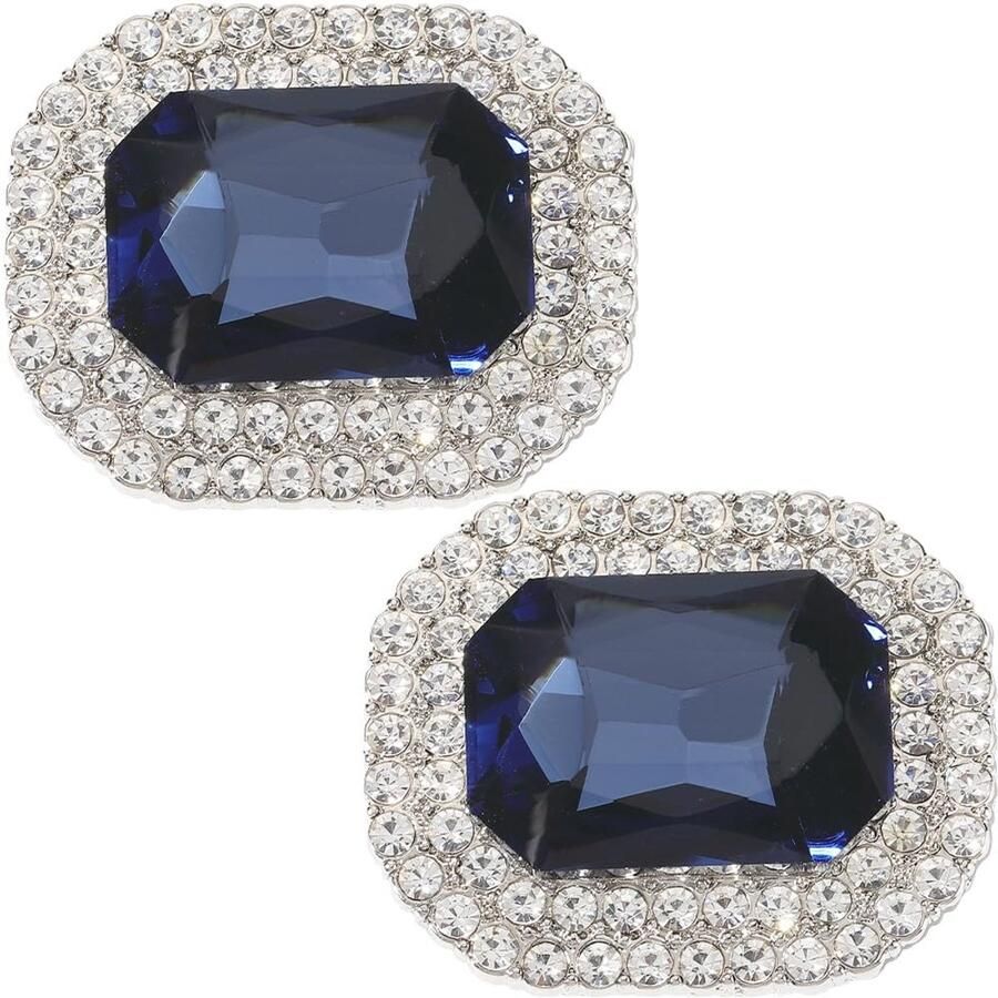 Dailygoods Dailygoody Strass Bruiloft Schoen Clips Afneembare Schoen Gesp Clip Elegante Kristallen Decoratie 38x31mm Geschikt voor Flats en Hakken