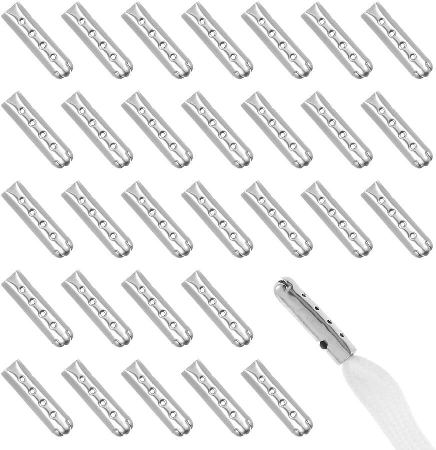 Store_9 Veterpunten Metalen aglets Duurzaam materiaal Wapenzwart Koordstopper voor hoody's Geschikt voor gymschoenen en broeken