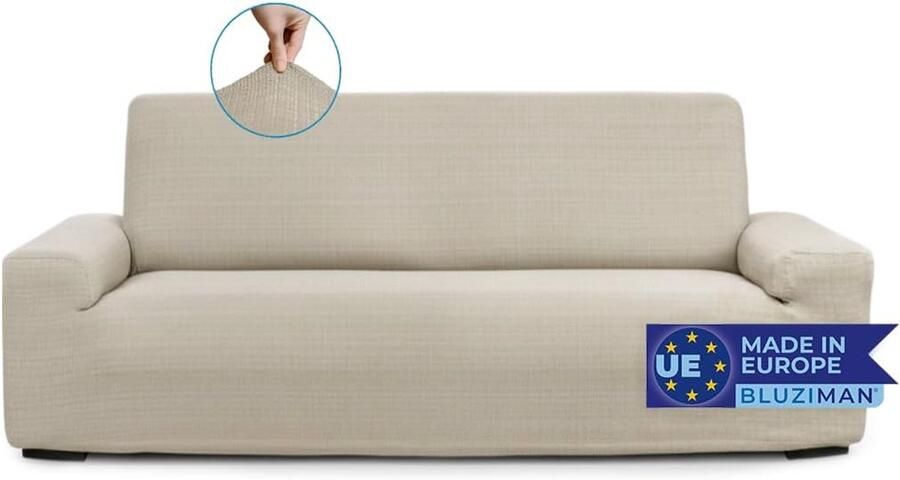 Stretch 3 Zits Sofa Cover 3 Seater Elastische Bankhoezen Met Armleuningen Gemaakt in Europa Kwaliteit Sofa Meubelhoes Voor Huisdier (3 Plaatsen Linnen)