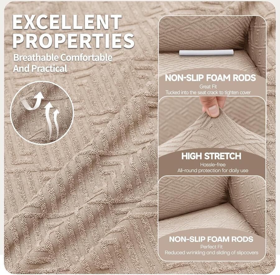 Stretch Bankhoes 1 Zit Elastische Bankhoezen Voor Woonkamer 2 Stuks Universele Rekbare Armsteun Sofahoes Met Anti-slip Schuim Krasbestendig Meubelhoes Voor Bank Donkergrijs