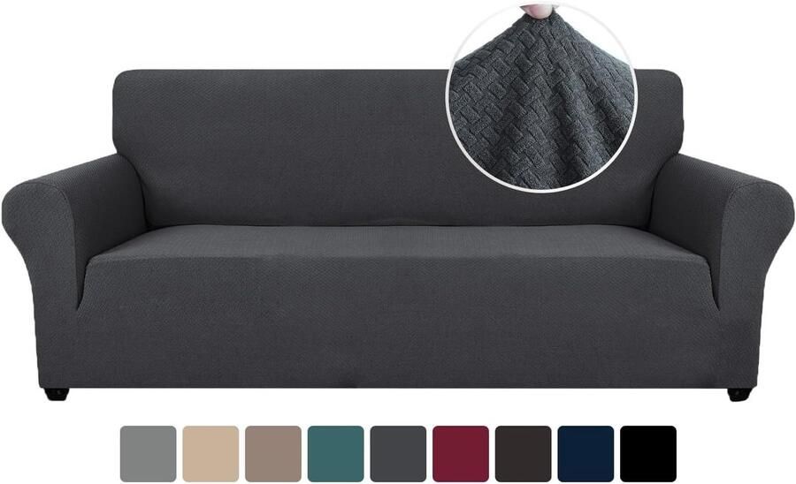 Stretch Bankhoes 3 Zits Elastische Bankhoezen Voor Woonkamer 1 Stuks Universele Rekbare Armsteun Sofahoes Met Anti-slip Schuim Krasbestendig Meubelhoes Voor Bank Grijs