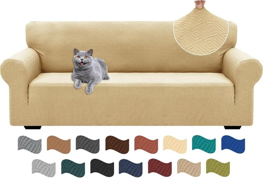 Stretch Bankhoes 3 Zits Elastische Bankhoezen Voor Woonkamer 1 Stuks Universele Rekbare Armsteun Sofahoes Met Anti-slip Schuim Krasbestendig Meubelhoes Voor Bank Bordeaux