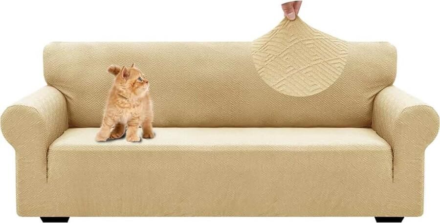 Stretch Bankhoes 3 Zits Elastische Bankhoezen Voor Woonkamer 2 Stuks Universele Rekbare Armsteun Sofahoes Met Anti-slip Schuim Krasbestendig Meubelhoes Voor Bank Rood