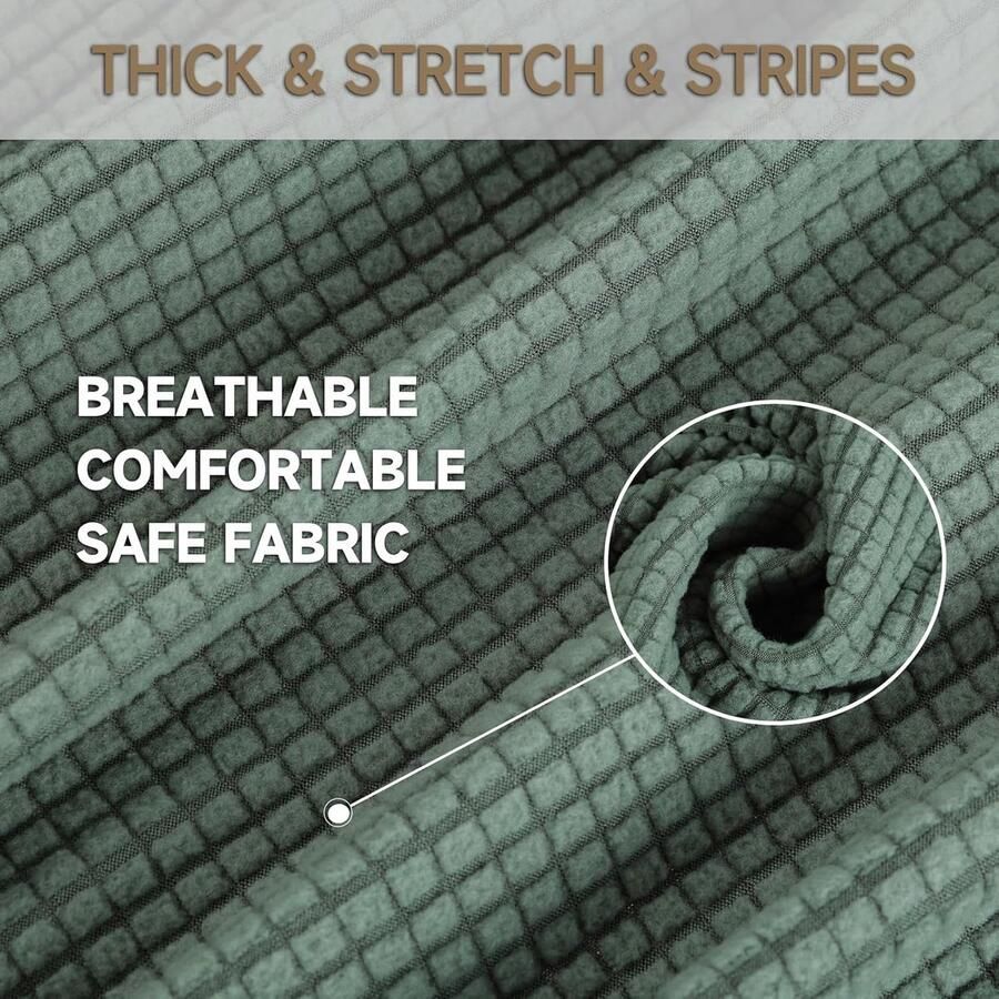 Stretch Bankhoes 3 Zits Elastische Bankhoezen Voor Woonkamer Universele Rekbare Armsteun Sofahoes Krasbestendig Meubelhoes Voor Bank Lichtgroen