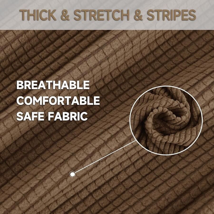 Stretch Bankhoes 3 Zits Elastische Bankhoezen Voor Woonkamer Universele Rekbare Armsteun Sofahoes Krasbestendig Meubelhoes Voor Bank Bruin
