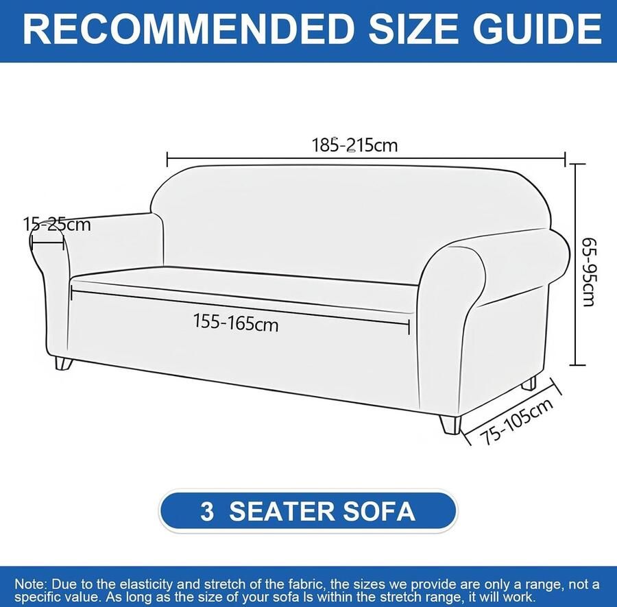 Stretch Bankhoes 3 Zits Elastische Bankhoezen Voor Woonkamer Universele Rekbare Armsteun Sofahoes Met Anti-slip Schuim Krasbestendig Meubelhoes Voor Bank Khaki
