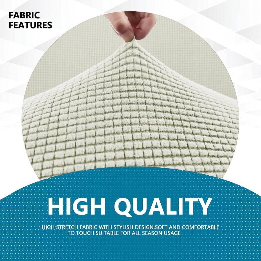 Stretch Bankhoes 3 Zits Universele Bankhoezen Met Armleuningen Elastische Sofahoes Voor Woonkamer Krasbestendig Sofa Meubelhoes Voor Huisdier Vriendelijke Natuurlijk Wit