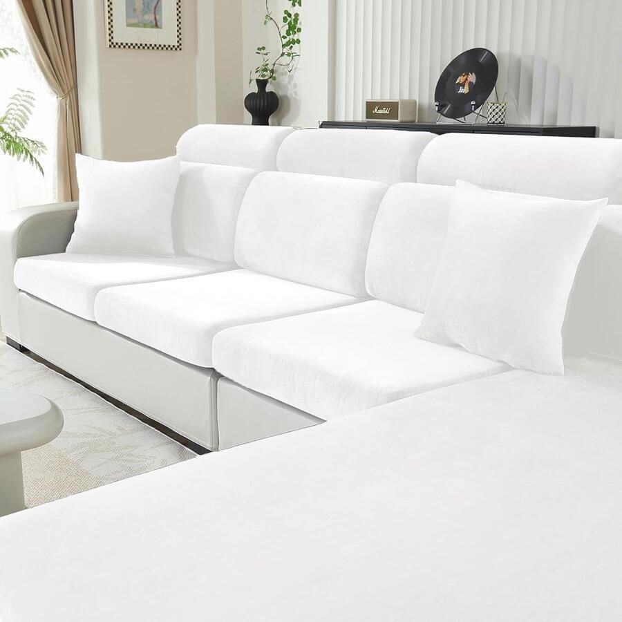 Stretch Bankhoes Universele Sofa Kussenhoes Elastische Sofa Zitkussen Hoezen Bankovertrek Antislip Sofahoezen Meubelbeschermer(1 Zit Khaki)