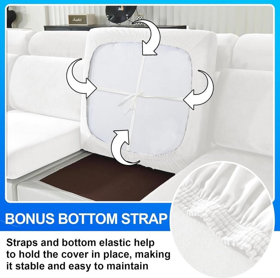 Stretch Bankhoes Universele Sofa Kussenhoes Elastische Sofa Zitkussen Hoezen Bankovertrek Antislip Sofahoezen Meubelbeschermer(1 Zit Khaki)