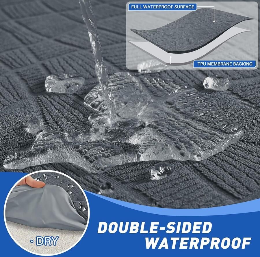 Stretch Sofa Zitkussen Hoezen Elastische Sofa Kussenhoes Hoes Voor Bankkussens Waterdichte Krasbestendig Zitkussenbescherming Sofahoezen Meubelbeschermer (Groot 1 Plaats Lichtgrijs)