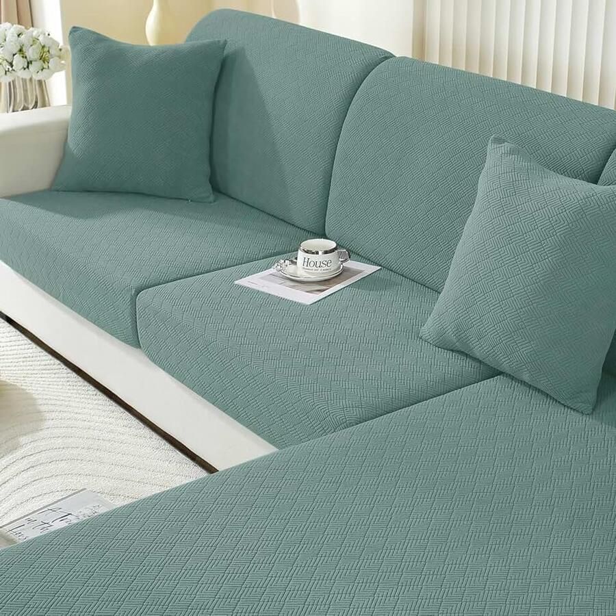 Stretch Sofa Zitkussen Hoezen Universele Elastische Sofa Kussenhoes Krasbestendig Zitkussenbescherming Hoes Voor Bankkussens Sofahoezen Meubelbeschermer (3 Plaatsen Groen)