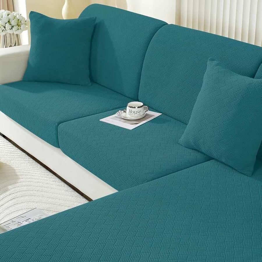 Stretch Sofa Zitkussen Hoezen Universele Elastische Sofa Kussenhoes Krasbestendig Zitkussenbescherming Hoes Voor Bankkussens Sofahoezen Meubelbeschermer (1 Plaats Donkergroen)