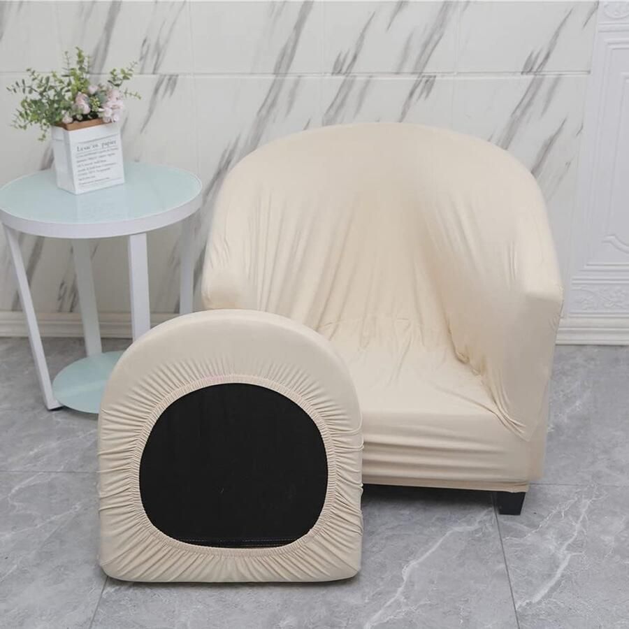 Stretch Tub Chair Slipcover 2 stuks Club Sofa Cover voor fauteuil stofdichte verwijderbare wasbare meubelbeschermerhoes Bankhoezen voor caféwoonkamer