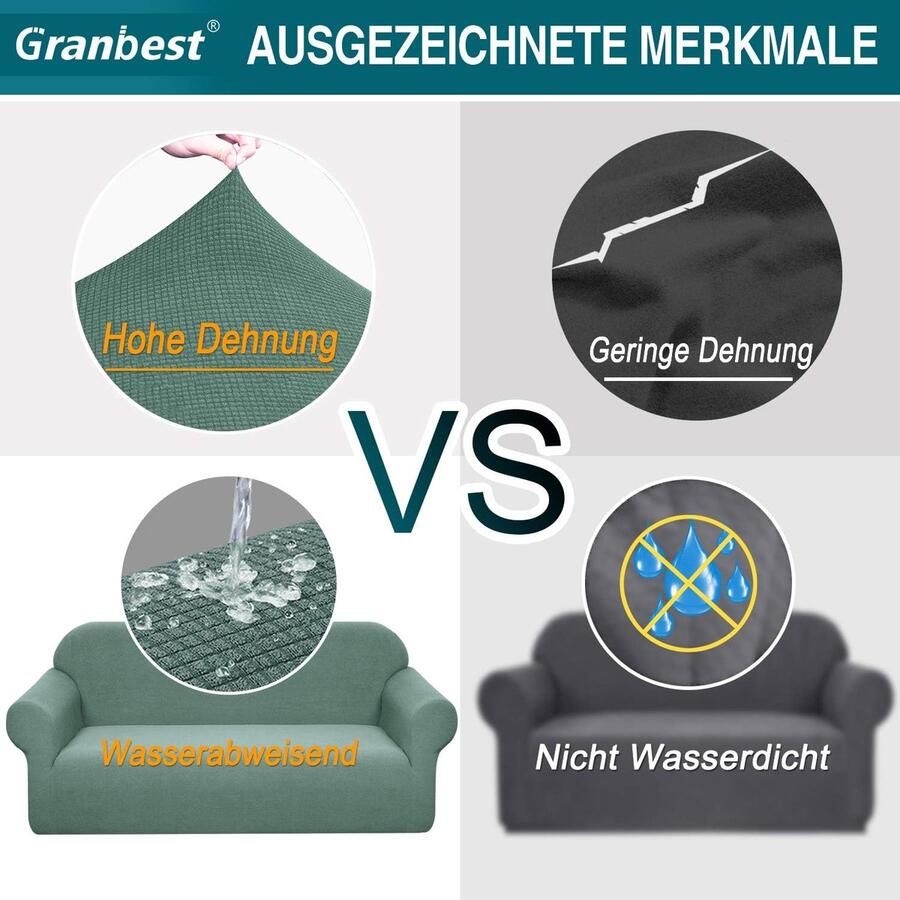 Stretch Waterdichte bankovertrek 1 stuks elastaan jacquard elastische bankovertrek met anti-slip schuim (3-zits salie)