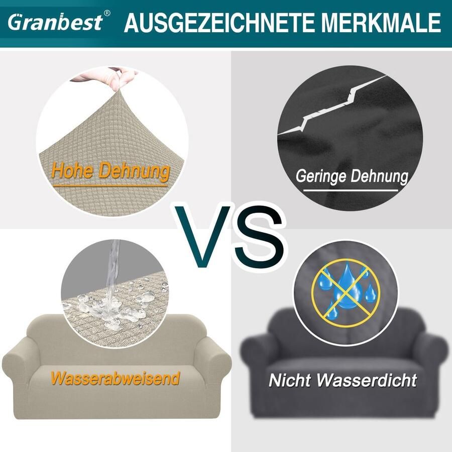 Stretch Waterdichte bankovertrek 1 stuks elastaan jacquard elastische bankovertrek met anti-slip schuim (3-zits zand)