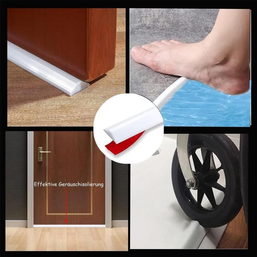 Strip voor de douche zelfklevend siliconen waterstopper waterkerende rubberen strip voor keukens badkamers (doorschijnend 1m)