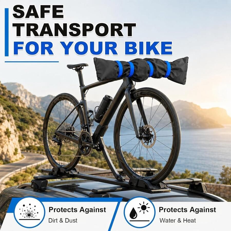 Stuurbeschermhoes voor e-bike transportbescherming robuuste stuurbescherming beschermhoes regenhoes voor fietsendrager waterdicht vocht- en stofbestendig voor alle fietssturen (blauw)