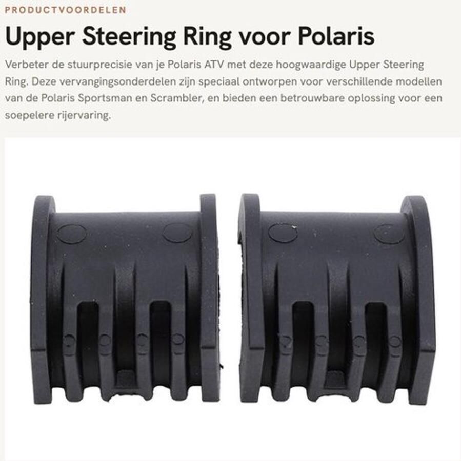 Stuurring Top Bushing Vervangingsonderdeel Geschikt voor Polaris ABS Materiaal 2 Stuks OE: 5439731 5438903 Stuurbus