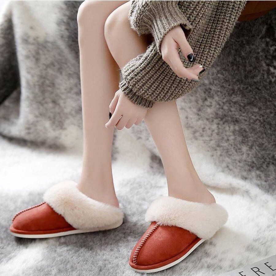 Merkloos Sans marque Suède Pantoffels