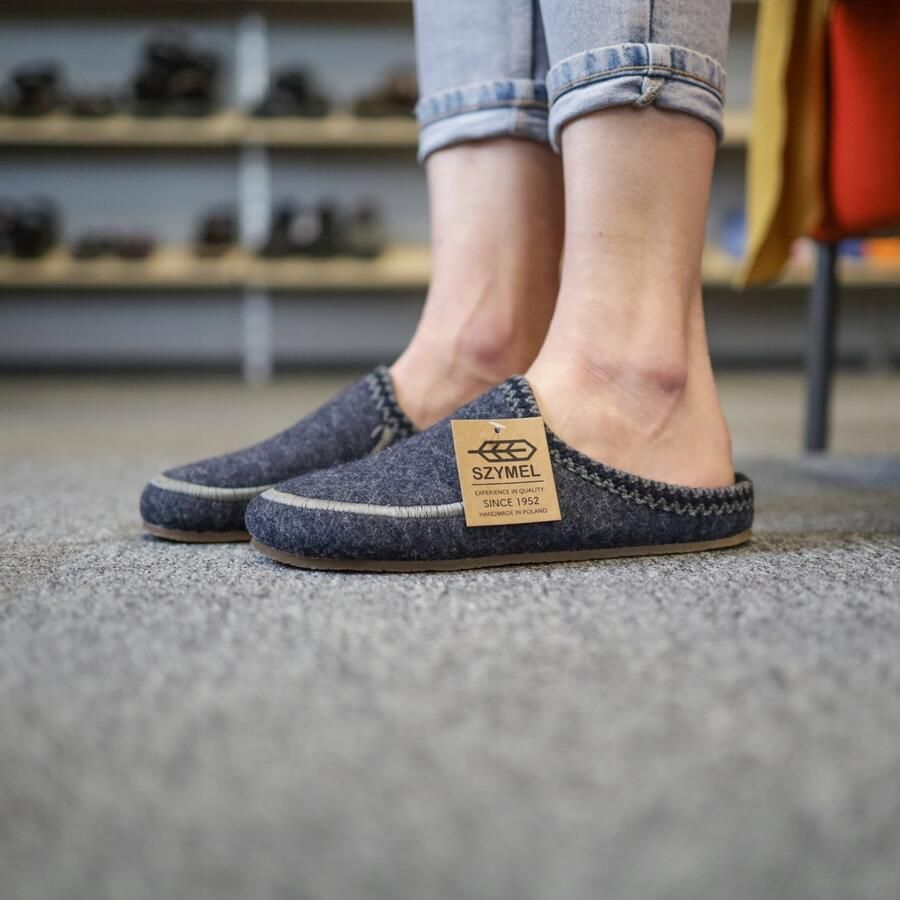 Szymel Dames Pantoffels Handgemaakt Wol Antislip Zool