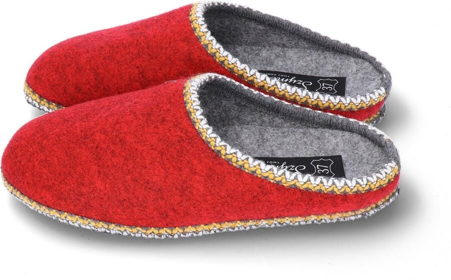 Szymel Dames Pantoffels Rood Handgemaakt in Polen