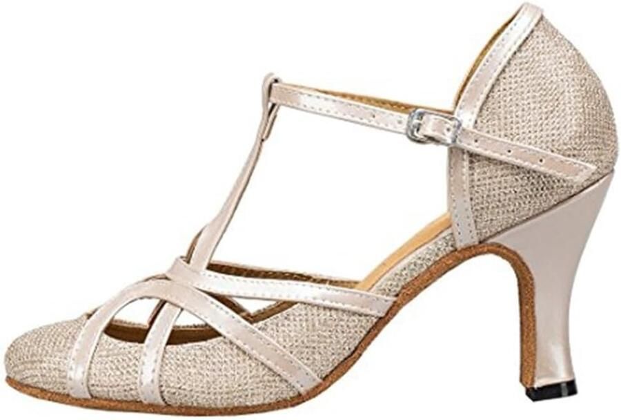 T-Starp Glitter Synthetische Avond Bruiloft Tango Ballroom Moderne Latin Dans Schoenen