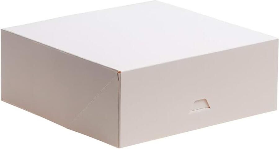 Taartdozen Afmetingen 22x22x Stevige Bakdozen Gemakkelijk in Elkaar te Zetten en Herbruikbaar Milieuvriendelijke Plantaardig Vezelkarton Pak van 50 Dozen Witte kleur