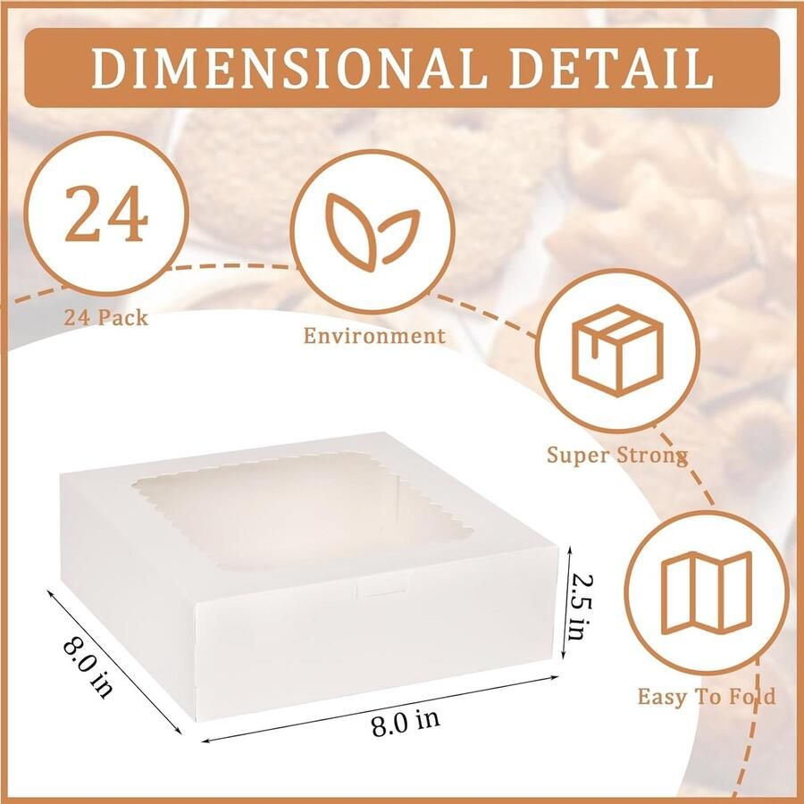 Taartdozen met venster 20 4 x 20 4 x taartbox gebakkarton geschenkdoos koekjes muffin taarten bonbons macaron donut cupcake-dozen transportbox