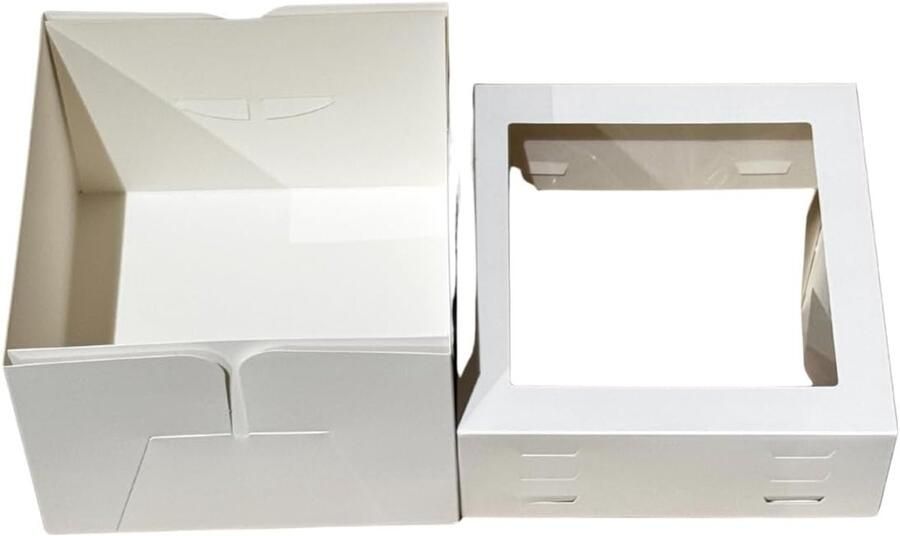 Taartdozen wit in hoogte verstelbaar met venster 30 x 30 x 20 tot (30 x
