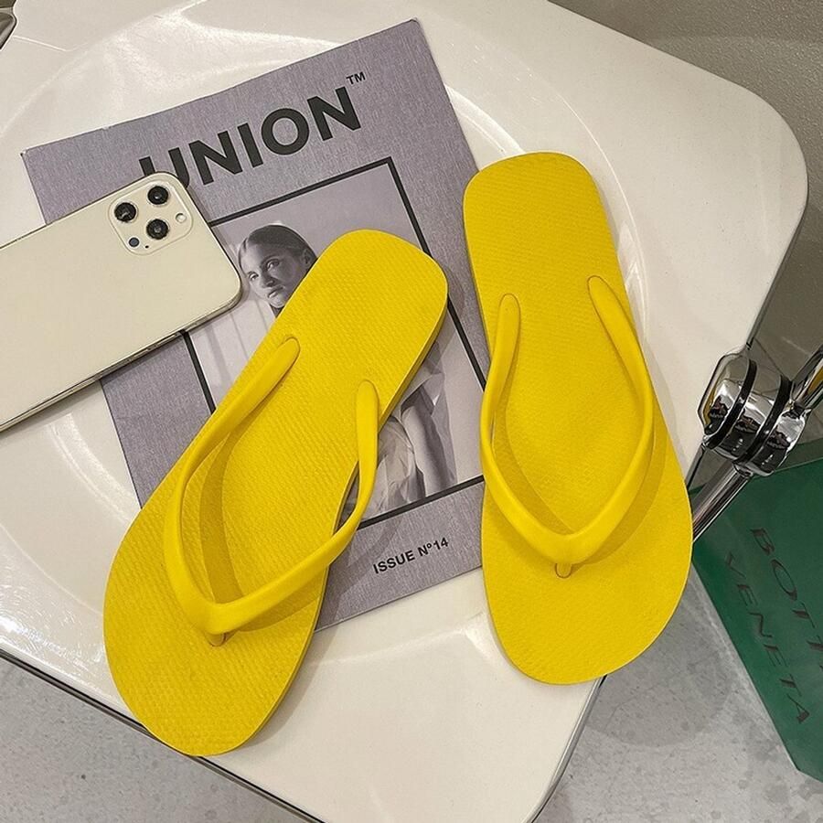 Tabi teenslippers met gesplitste teen voor en sneldrogende sportieve sandalen voor strand zwem douchen en de sportschool citroengeel L 39