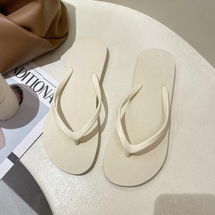 Tabi teenslippers met gesplitste teen voor en sneldrogende sportieve sandalen voor strand zwem douchen en de sportschool gebroken wit S 35