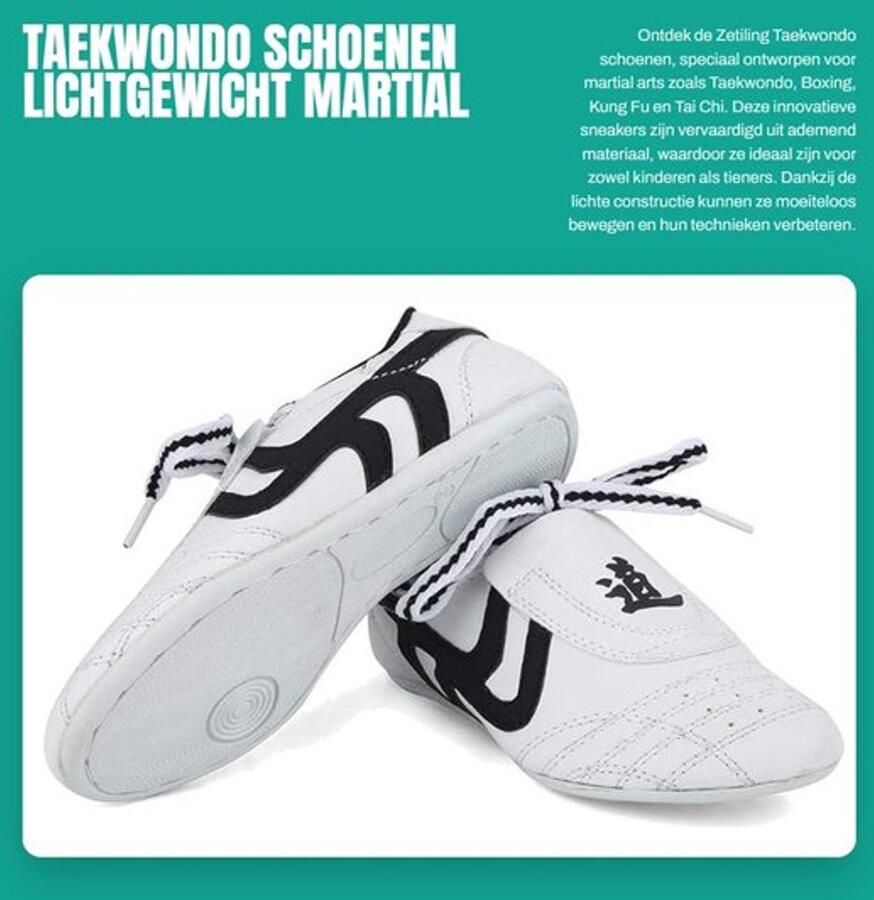 Taekwondo Schoenen Lichtgewicht Vechtsport Schoenen Antislip Rubber Zolen Ade d Materiaal Geschikt voor Kinderen en Tieners Comfortabele Beweging Martial Arts Schoenen