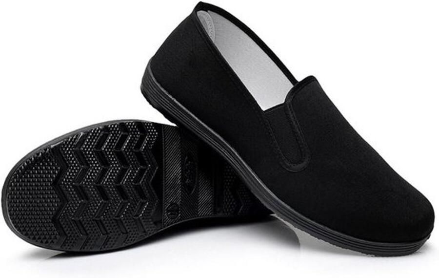Tai Chi Kungfu Schoenen Unisex Zwarte Antislip Rubberzool