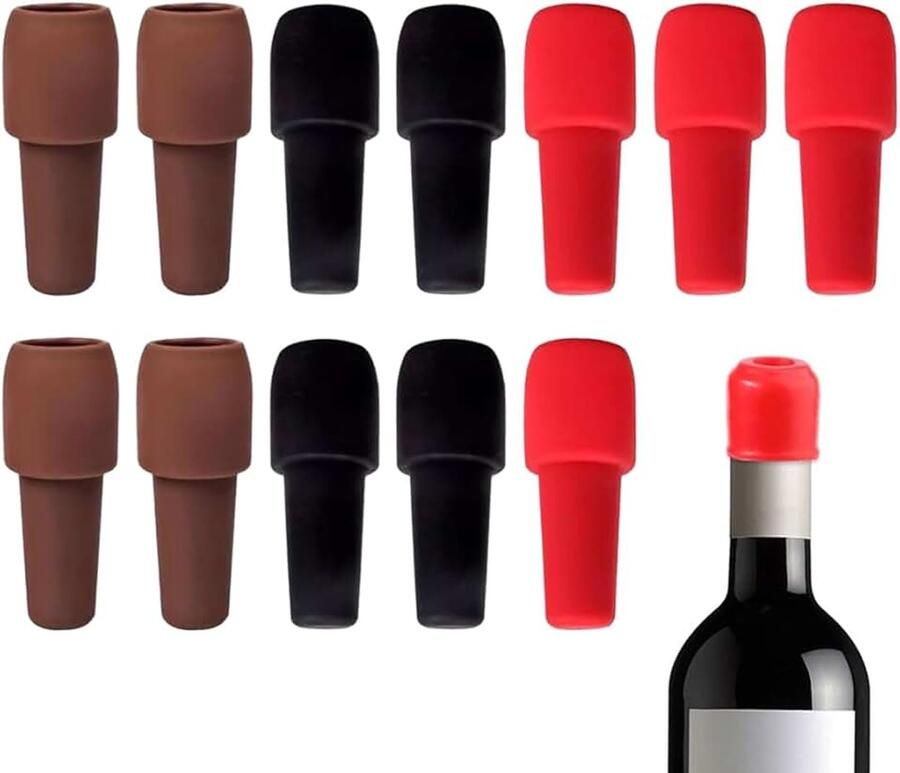 Tappi per Vino 12 stuks Herbruikbare champagneflessensluitingen wijnflesdoppen voor bier champagne prosecco