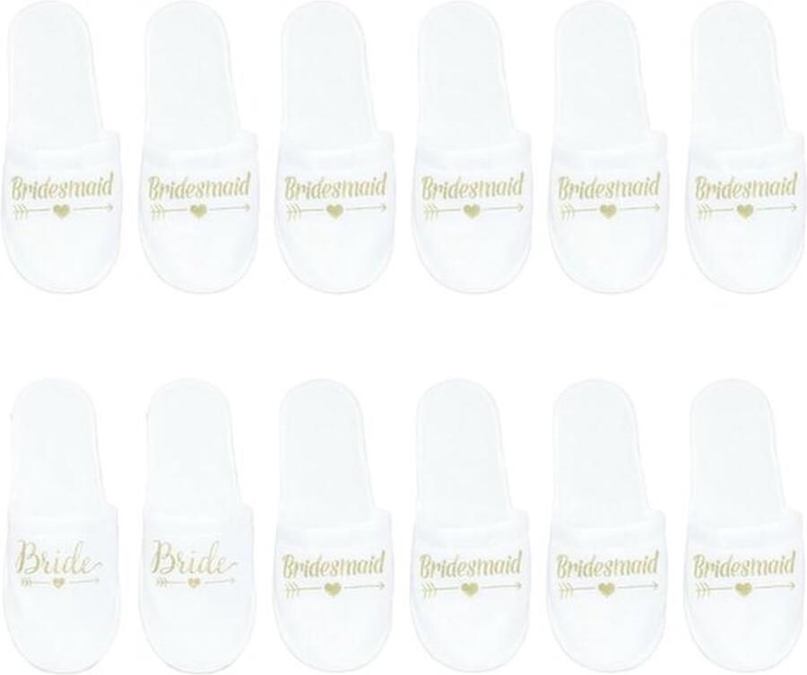 Team Bride Slippers 6 paar: Slippers voor bruiloft Bruid Bruidsmeisjes Slippers Bruid Team Bride Slippers One Size Teenvrije Spa Slippers JGA Accessoires Dames voor Bruidsfeest