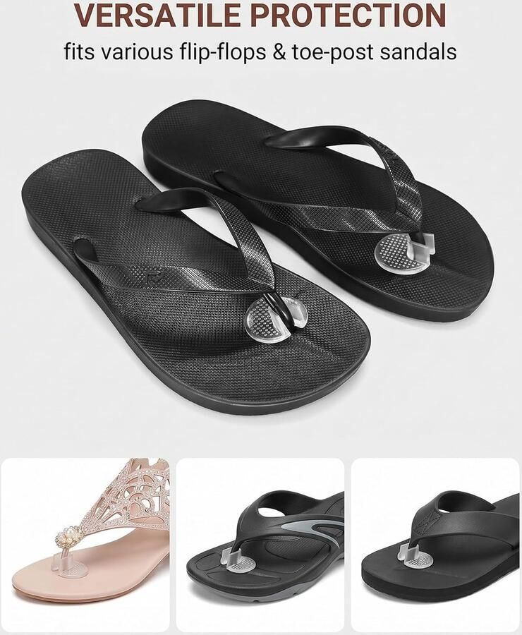 Teenbeschermers siliconen 4 paar (8 stuks) voor teenslippers en sandalen effectieve bescherming tegen wrijving pijn en blaren op de teenbrug