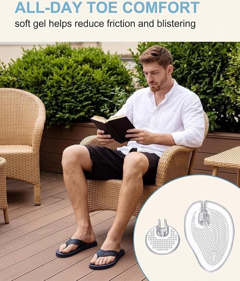 Teenbescherming en gel pads voor teenslippers 6 paar siliconen kappen voor blarenpreventie en pijnverlichting in sandalen
