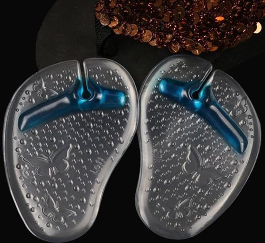 Teenbescherming Gel Inlegzolen Sandalen Antislip Schokabsorberend Voorvoetvermoeidheid Blauw 10 x 7 x