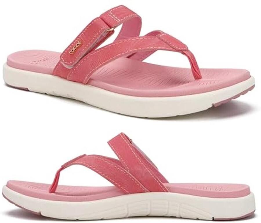 Teenslippers Dames Orthopedisch Comfortabel Leren Open Teen Sandalen voor Zomer Strand en Zwembad