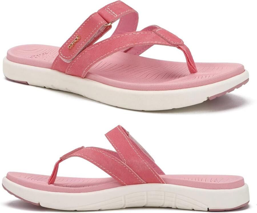 Teenslippers Dames Orthopedische Comfortabel Leren Sandalen voor Zomer Strand en Zwembad