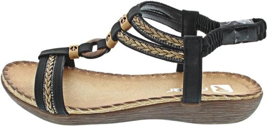 Teenslippers Dames Zwarte Flip Flops Antislip Zool Zachte Binnenzool Modieuze Gevlochten Elementen Verstelbare Band