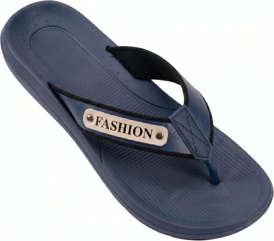 Teenslippers heren 44 EU dikke zool donkerblauw ademend en antislip ShopVlot - Foto 1